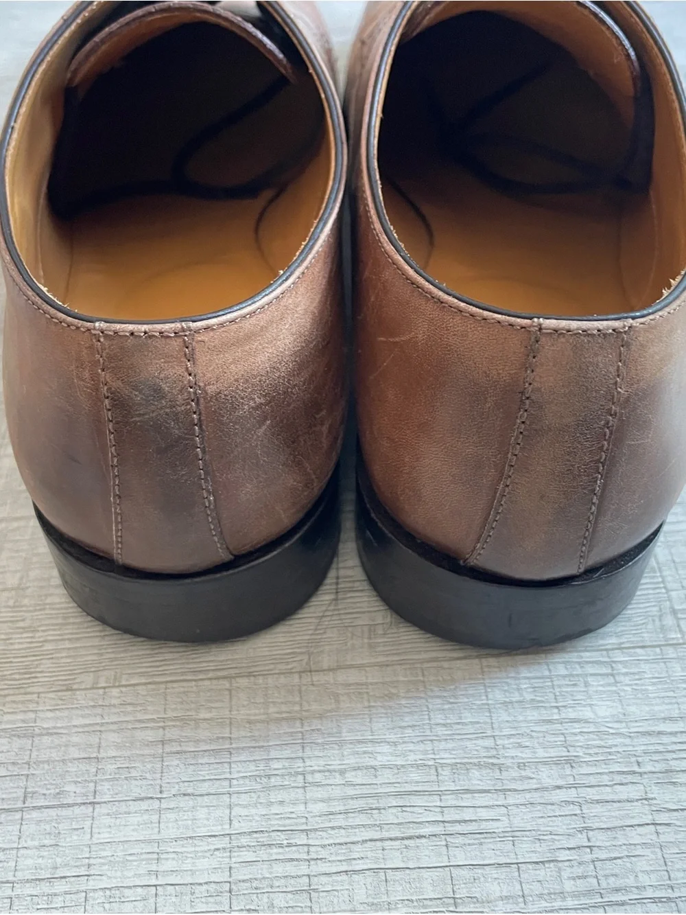 Made in Italy Men's Tan Leather Derby Shoes — Classic Lace-Up Oxford